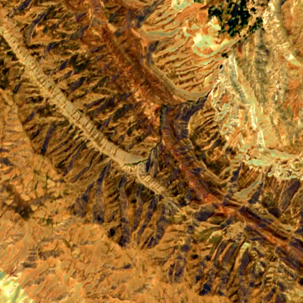 Abgarm Waterfall seen from above (Sentinel-2)