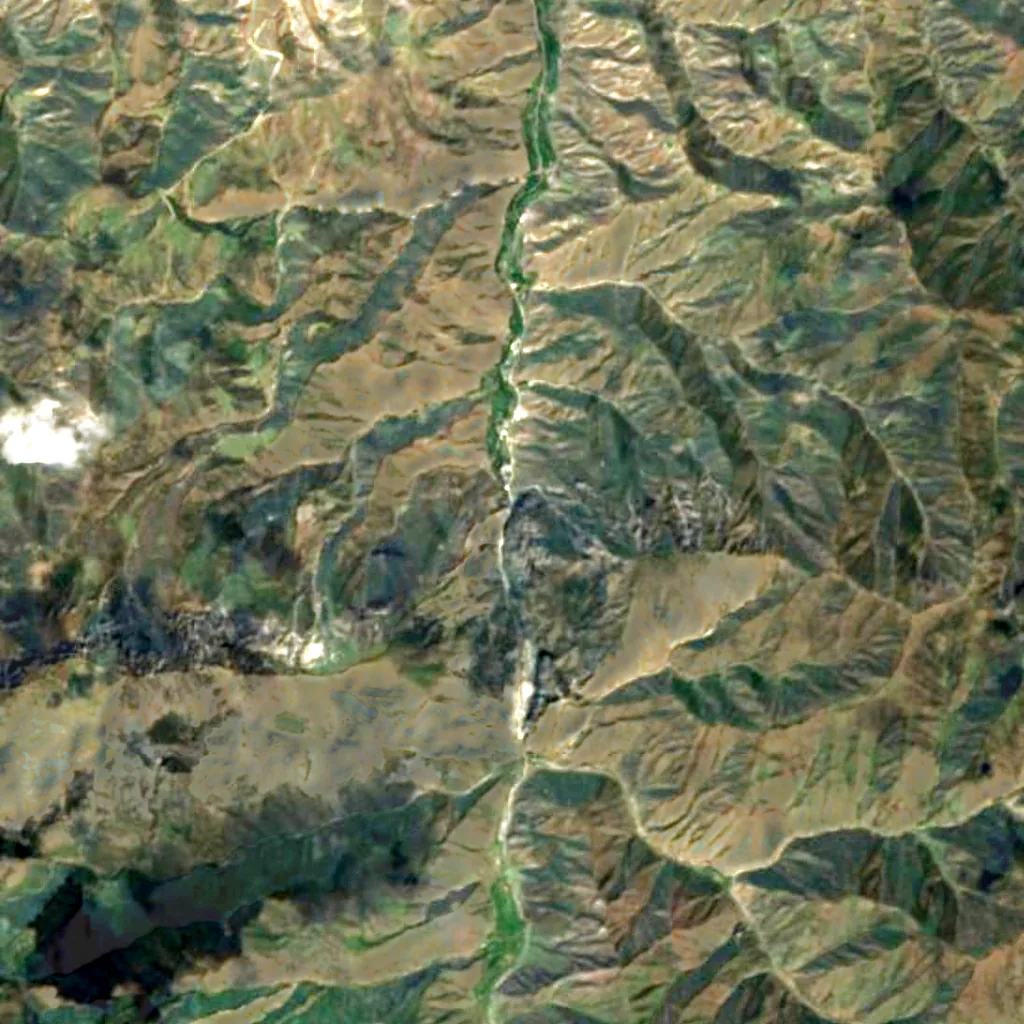 Abshir Ata Waterfall seen from above (Sentinel-2)