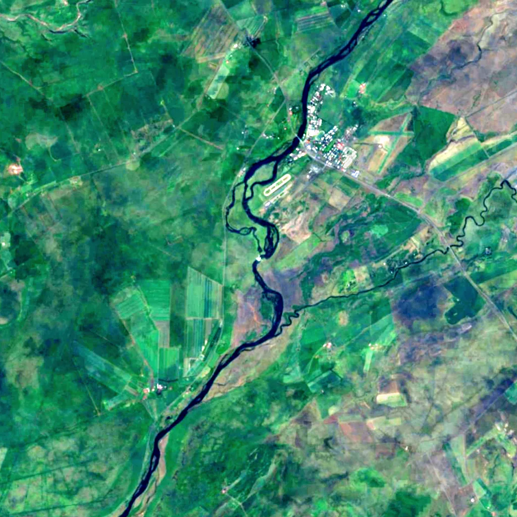 Ægissíðufoss seen from above (Sentinel-2)