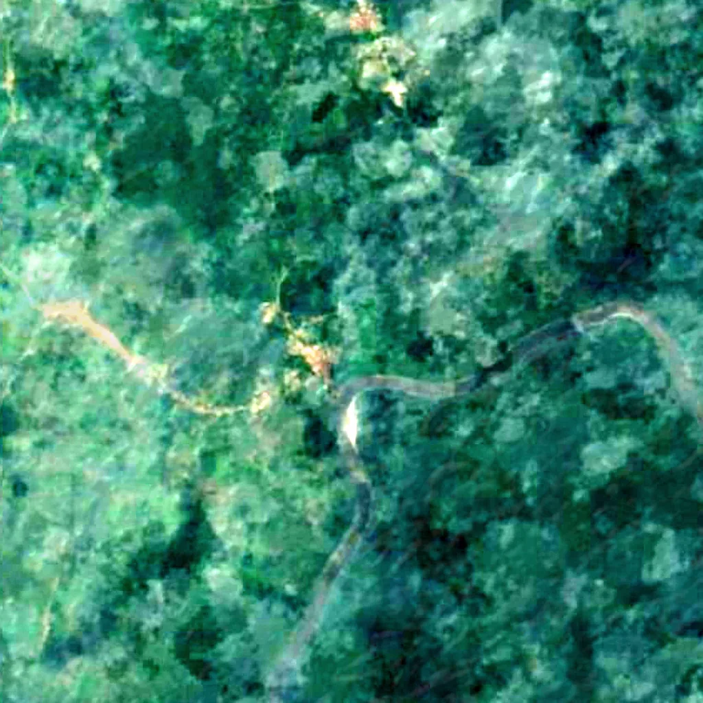 Agbokim Waterfalls seen from above (Sentinel-2)