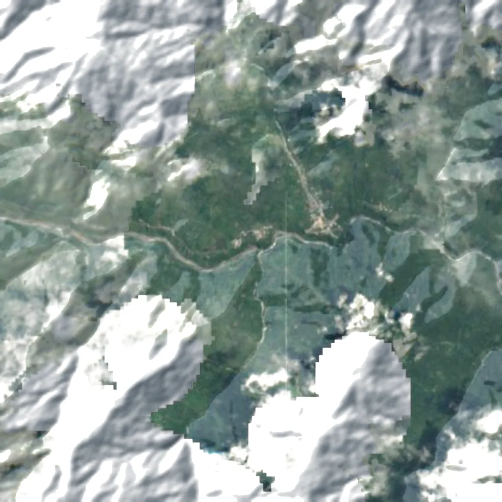 Agoyán seen from above (Sentinel-2)