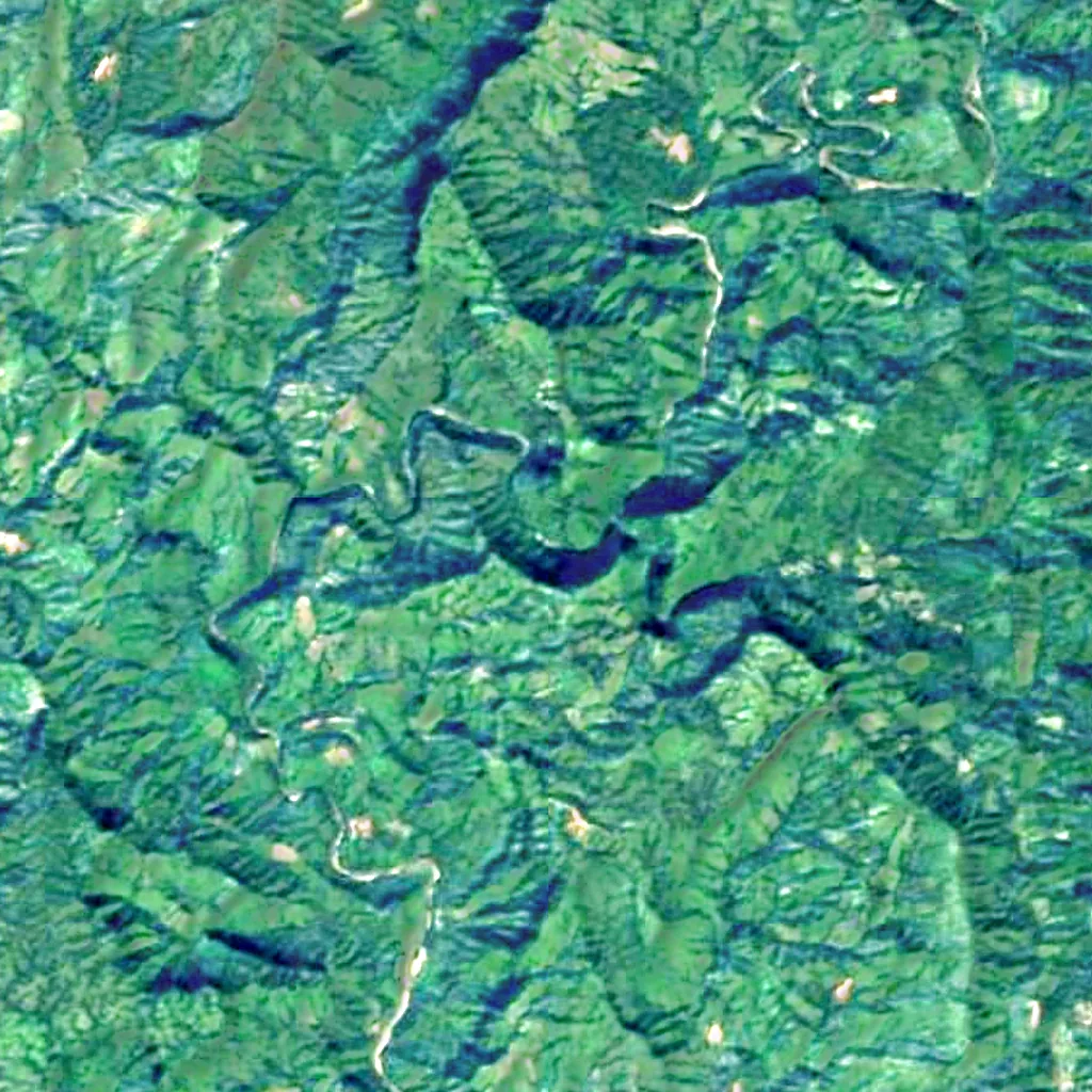 Amiakhum Waterfall seen from above (Sentinel-2)