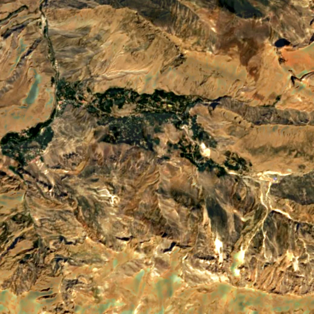 Amiri Waterfall seen from above (Sentinel-2)