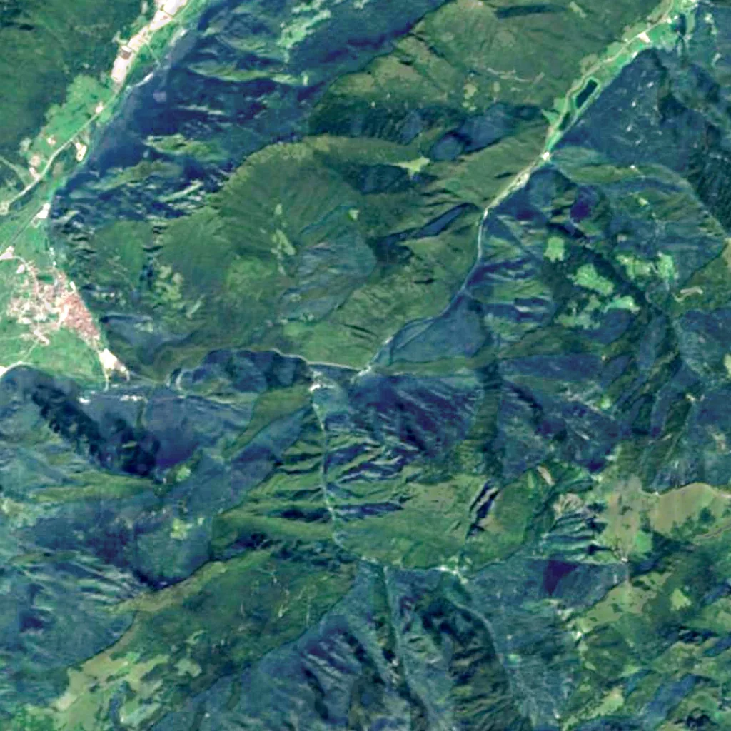 Ampola waterfall seen from above (Sentinel-2)