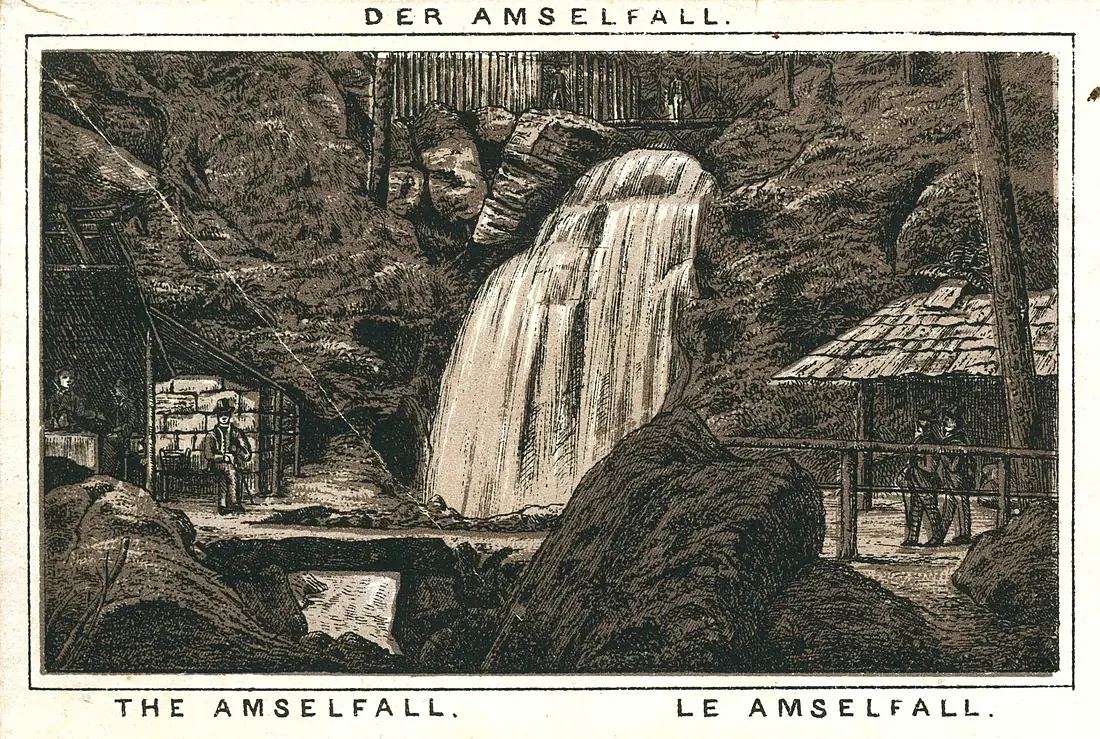 Leporello Sächsische Schweiz Bild 07 Amselfall Litho