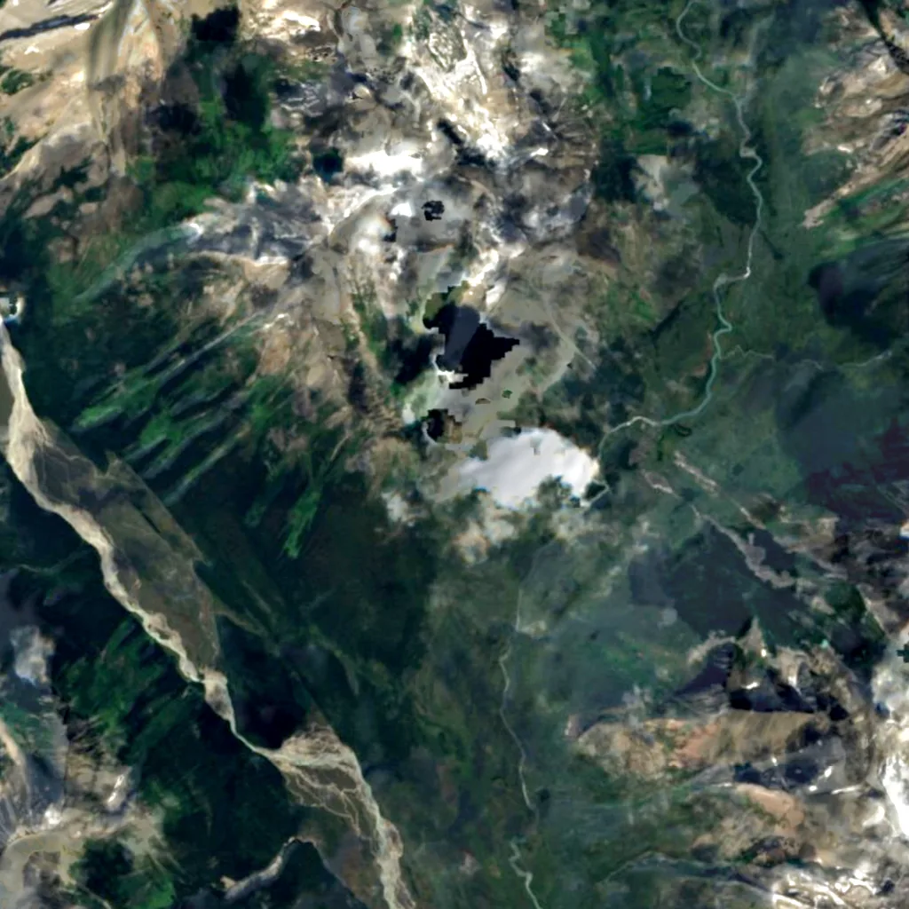 Arctomys Falls seen from above (Sentinel-2)