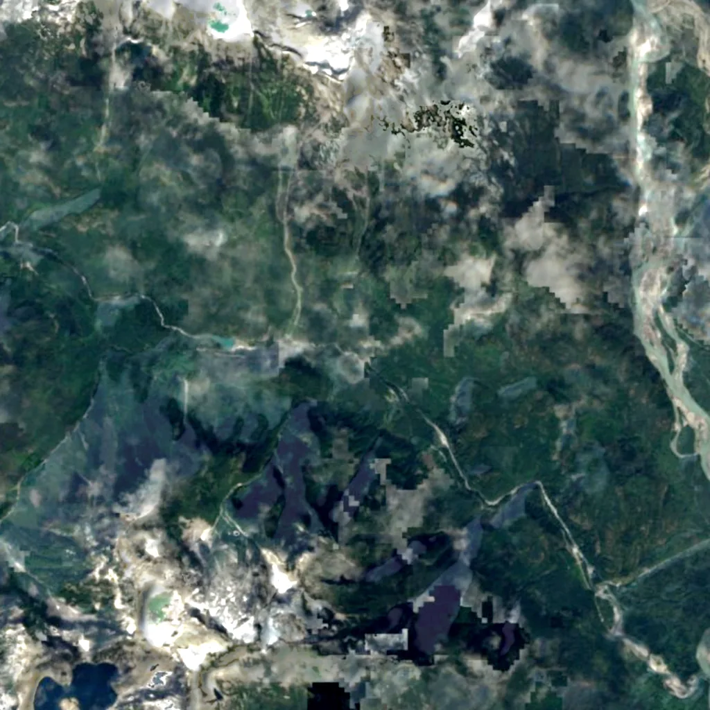 Ashlu Falls seen from above (Sentinel-2)