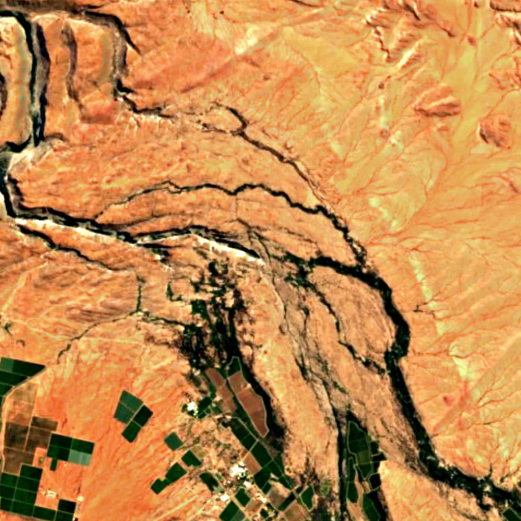Augrabies Falls seen from above (Sentinel-2)