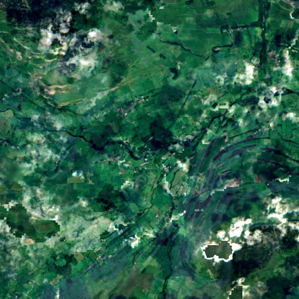 Aysgarth Falls seen from above (Sentinel-2)