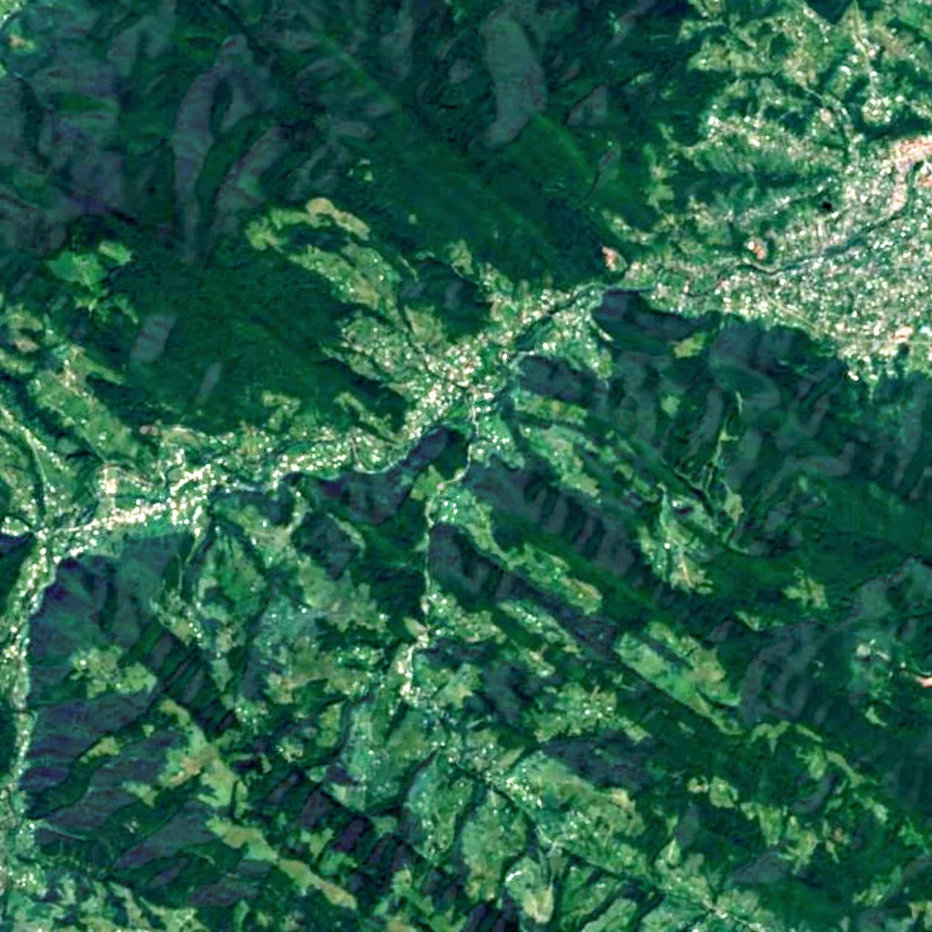Babyn Waterfalls seen from above (Sentinel-2)