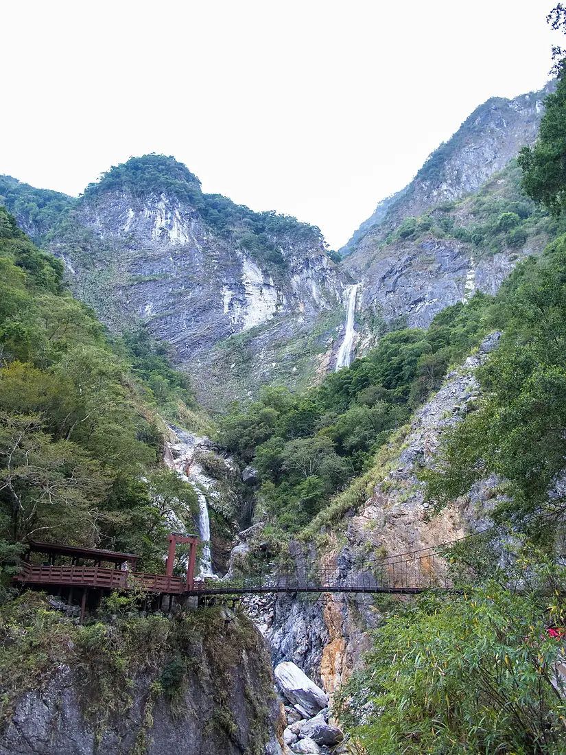 Baiyang Falls and Baiyang Suspension Bridge