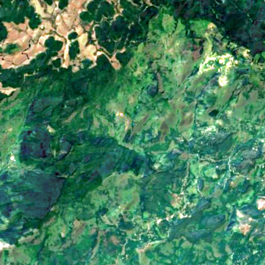 Bambarakanda Falls seen from above (Sentinel-2)