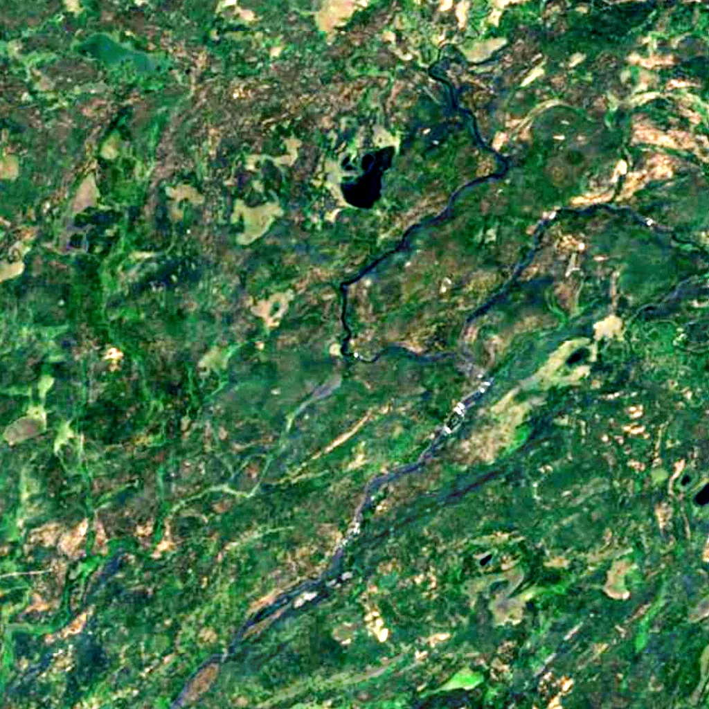 Bechler Falls seen from above (Sentinel-2)