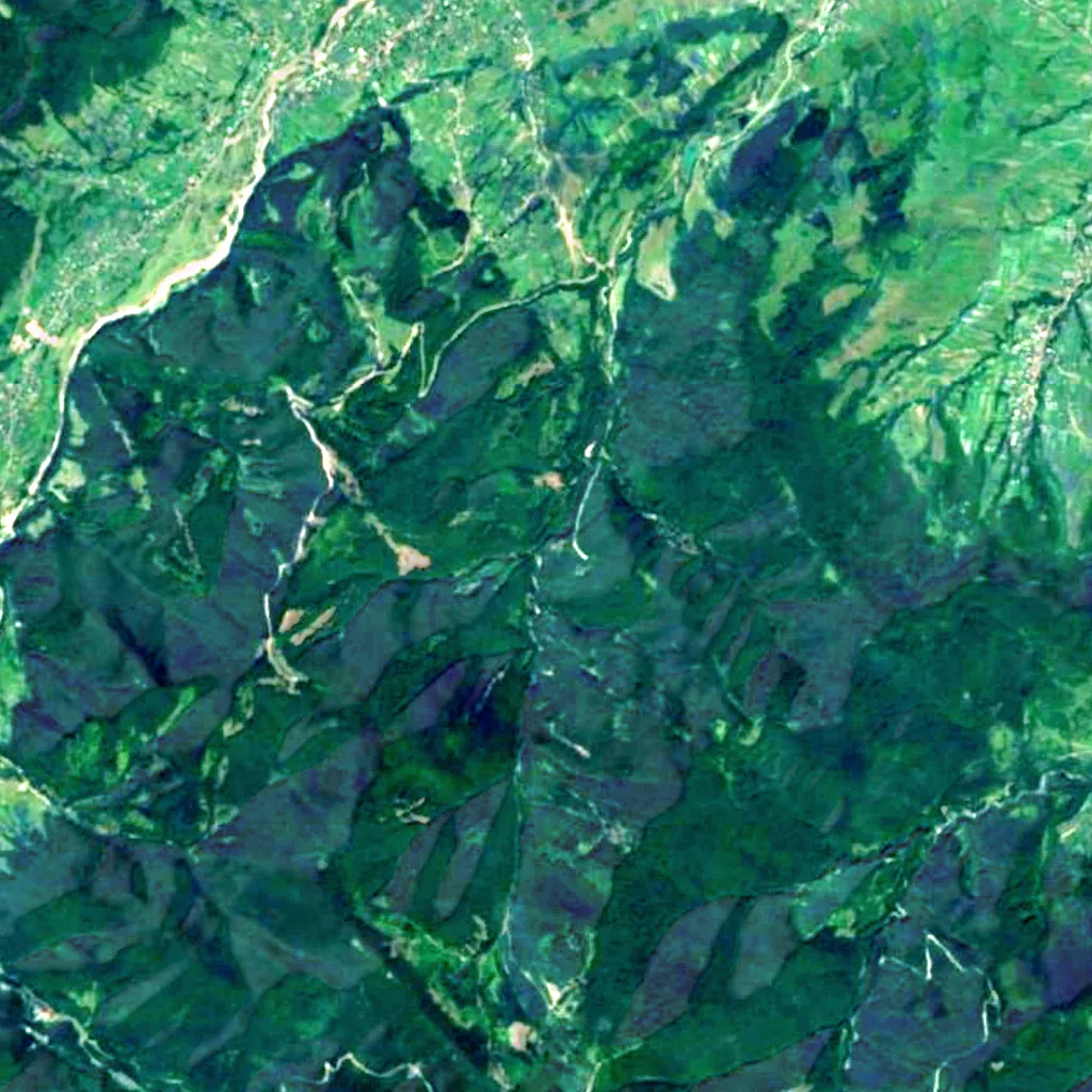 Bilia Pasiky Waterfall seen from above (Sentinel-2)