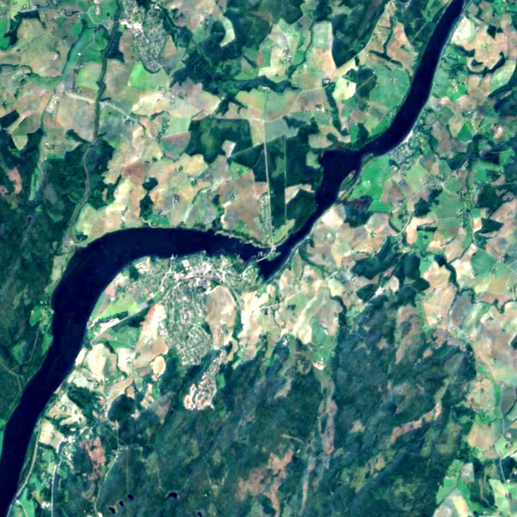 Bingsfossen seen from above (Sentinel-2)