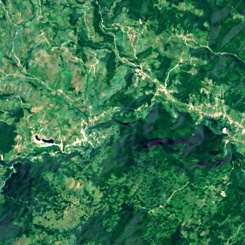 Bliha Waterfall seen from above (Sentinel-2)