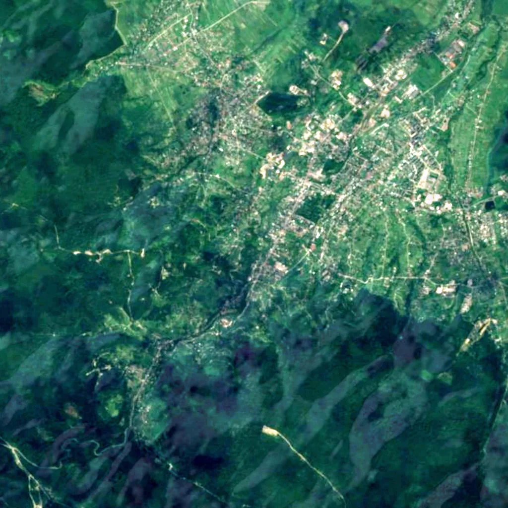 Boryslav Falls seen from above (Sentinel-2)