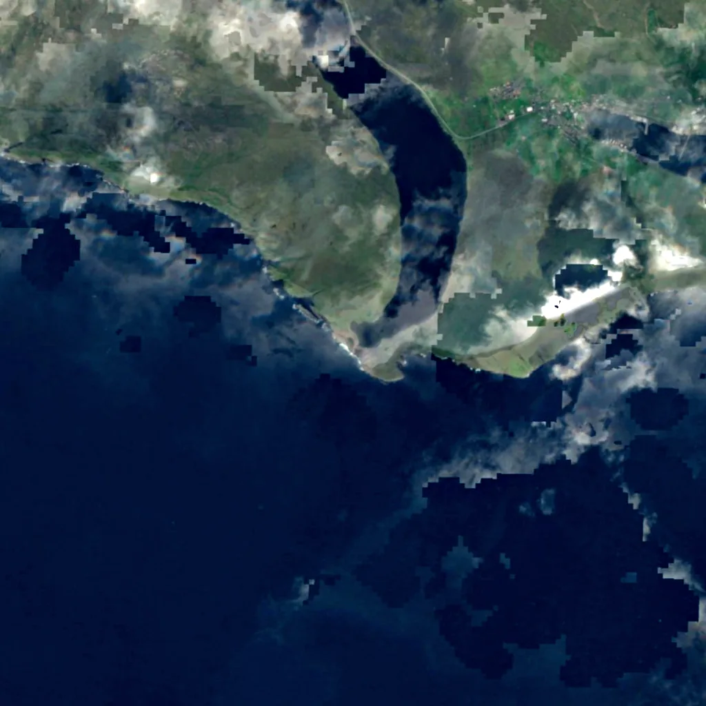 Bøsdalafossur seen from above (Sentinel-2)