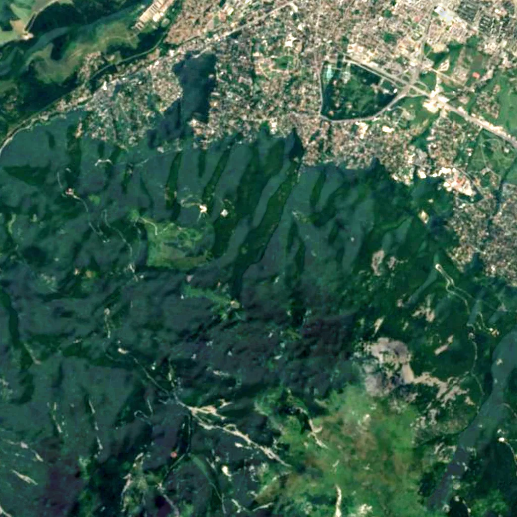 Boyana waterfall seen from above (Sentinel-2)