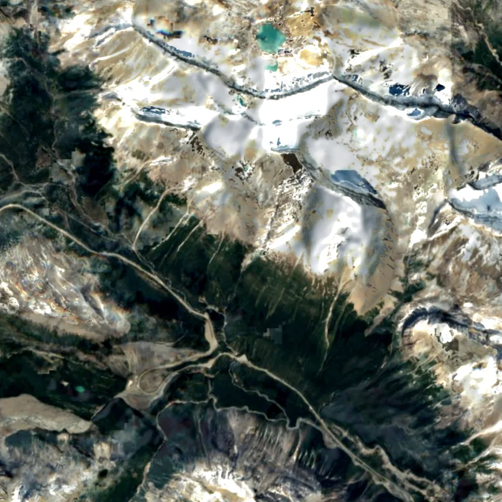 Bridal Veil Falls seen from above (Sentinel-2)