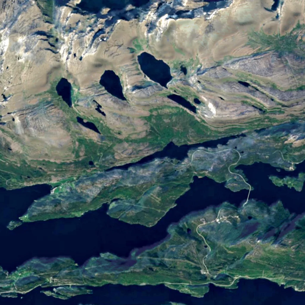 Brudesløret seen from above (Sentinel-2)