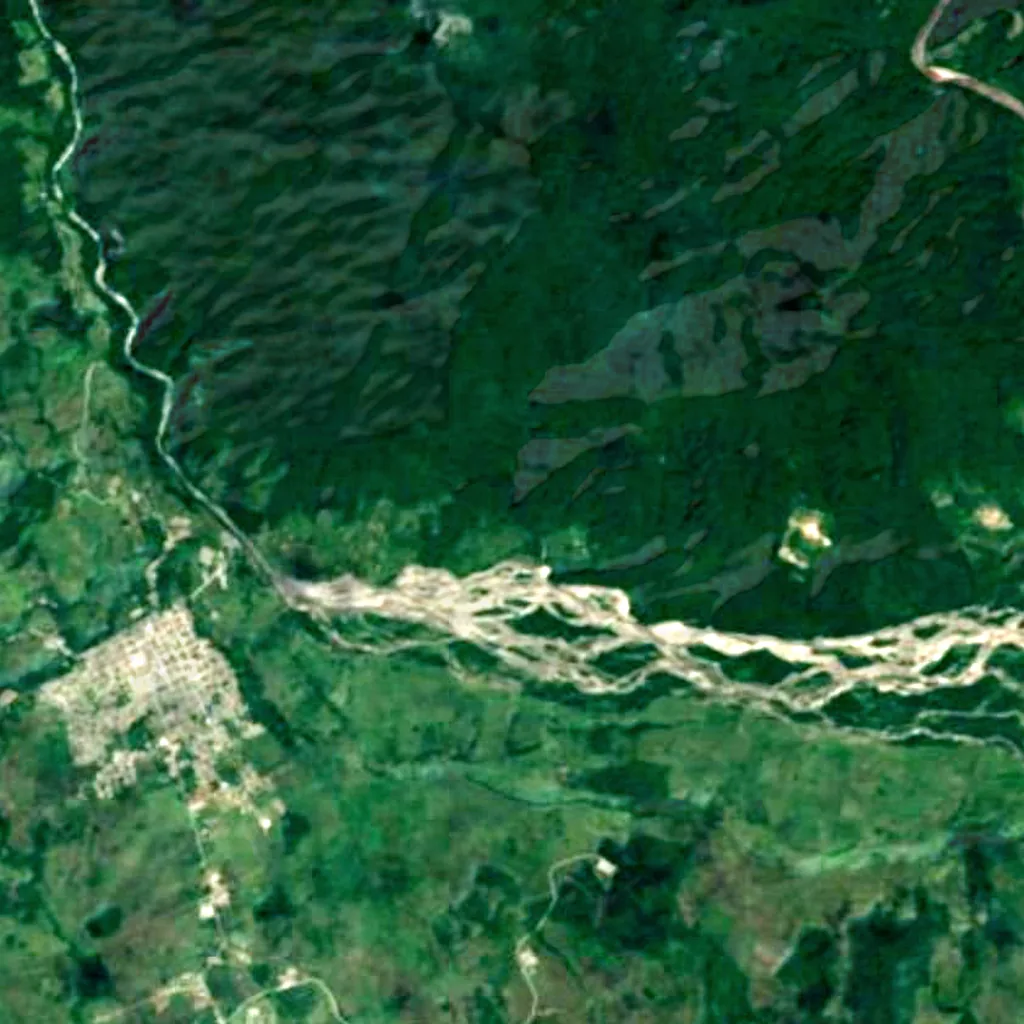 Cascada del Fin del Mundo seen from above (Sentinel-2)