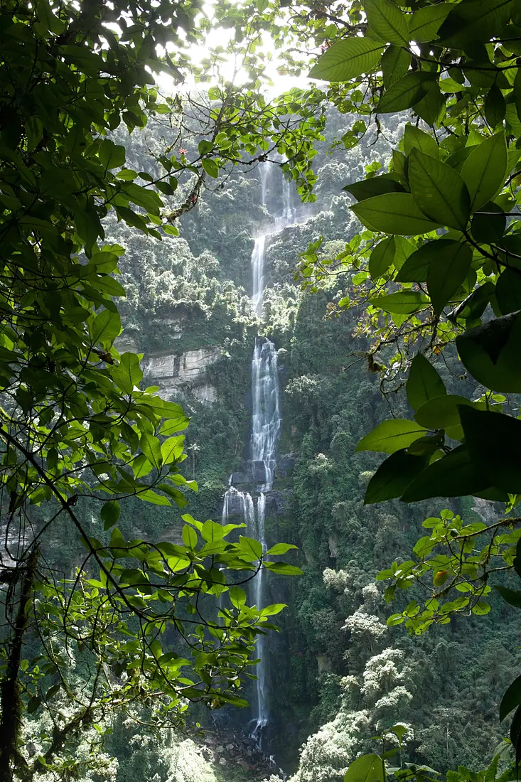 Cascada La Chorrera in the distance