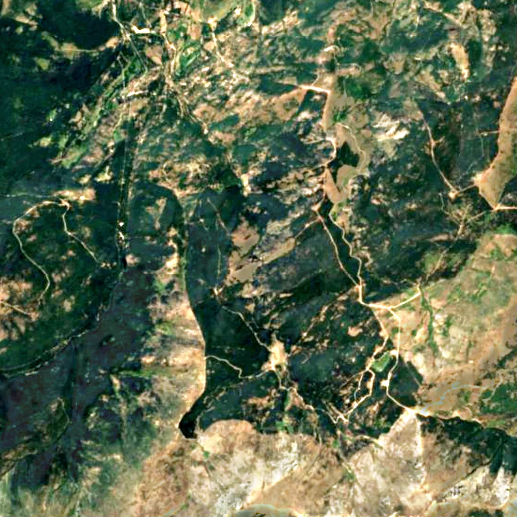 Cascadas del Purgatorio seen from above (Sentinel-2)