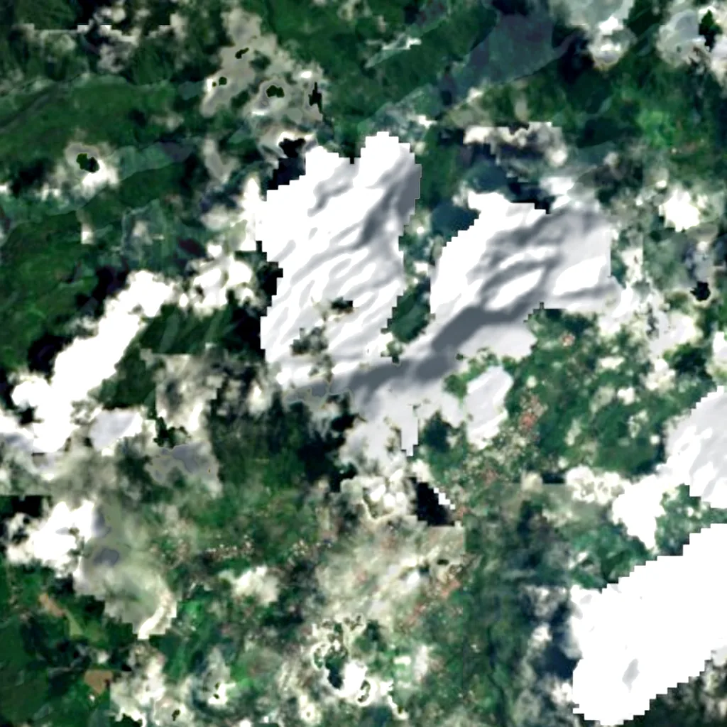 Cascade Biberon seen from above (Sentinel-2)