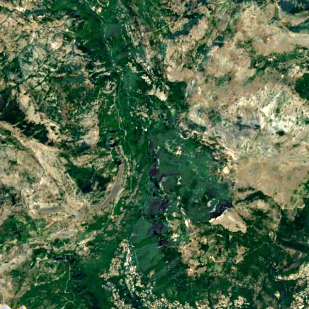 Cascade de Courmes seen from above (Sentinel-2)