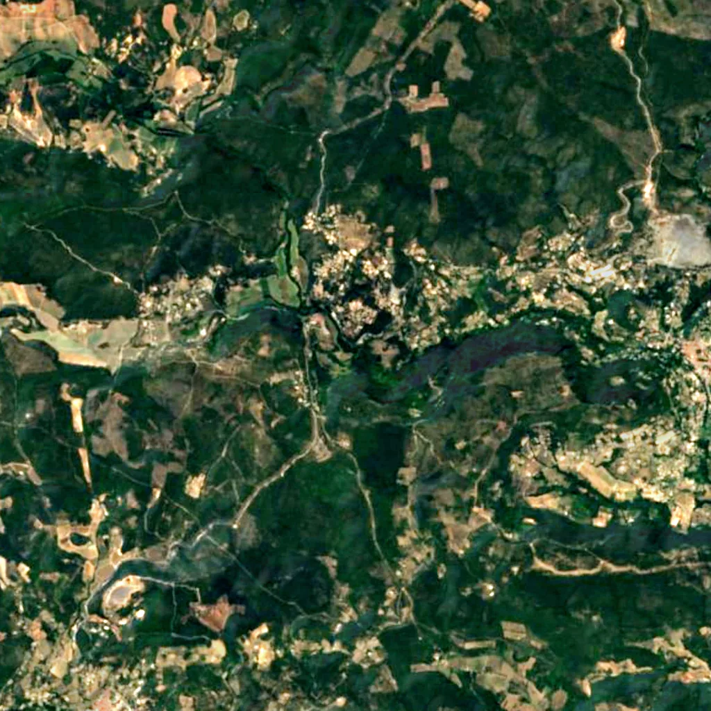 Cascade de Sillans seen from above (Sentinel-2)