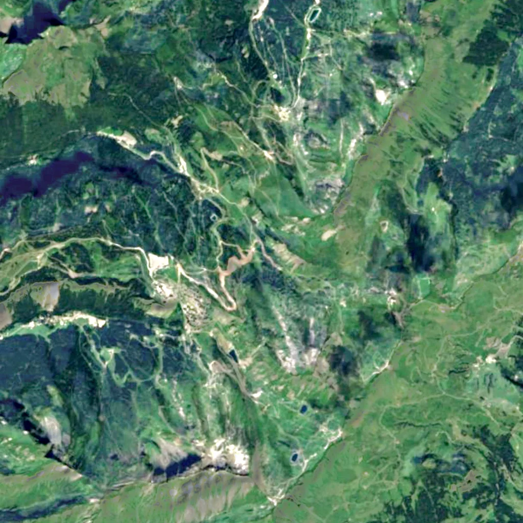 Cascade des Brochaux seen from above (Sentinel-2)