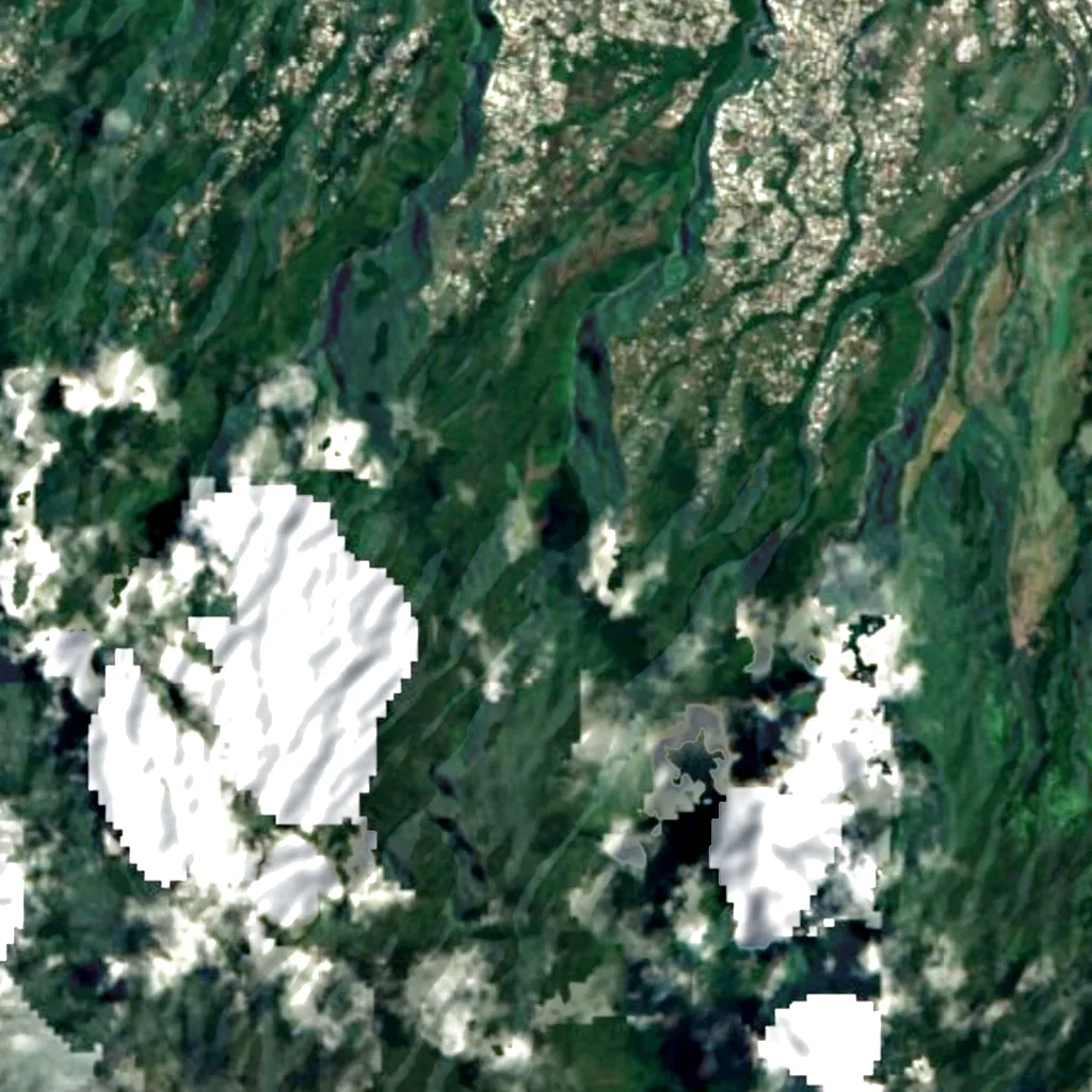 Cascade du Chaudron seen from above (Sentinel-2)