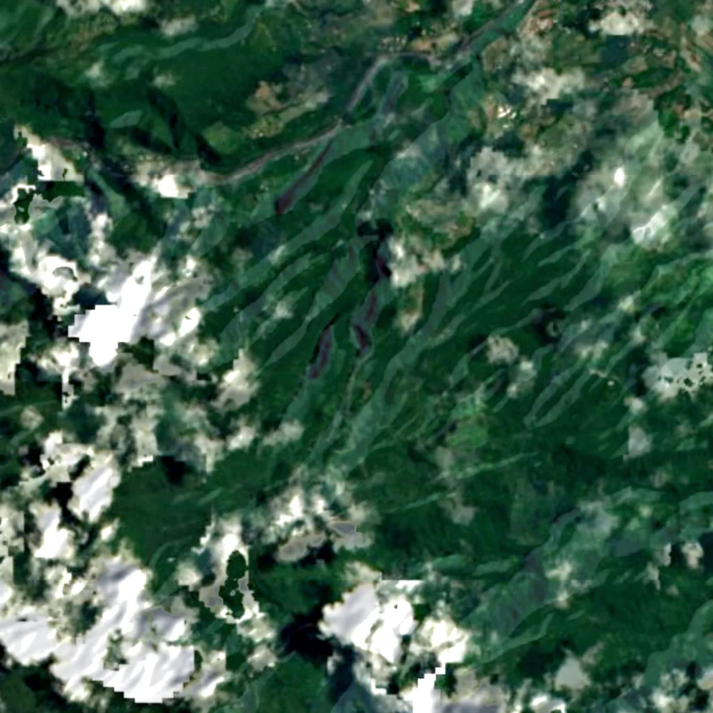 Cascade du Chien seen from above (Sentinel-2)