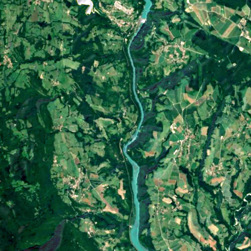 Cascade du Pain de sucre de Surjoux seen from above (Sentinel-2)