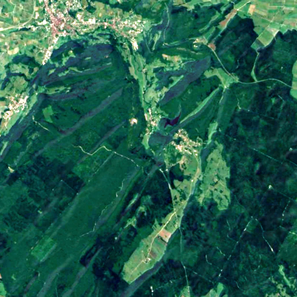 Cascades des Tufs - Cuisance seen from above (Sentinel-2)