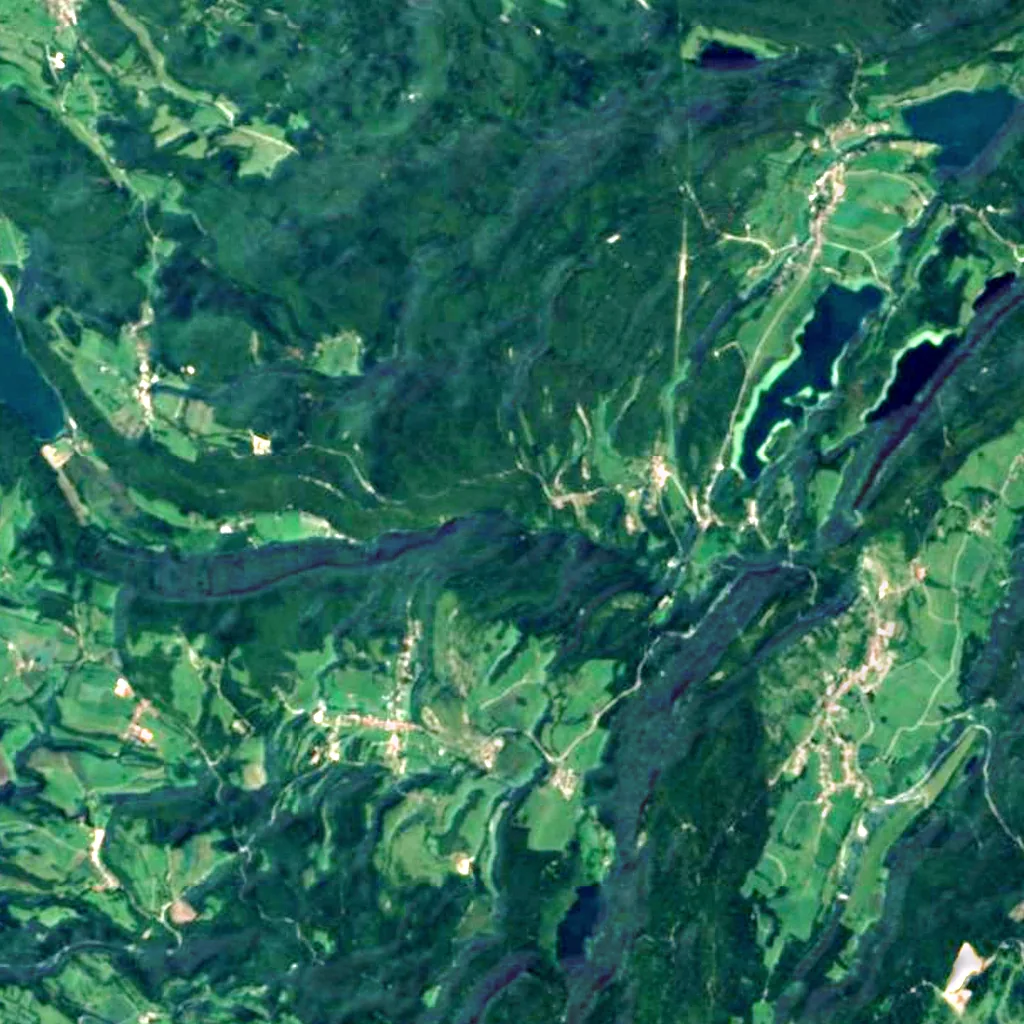 Cascades of Hérisson seen from above (Sentinel-2)