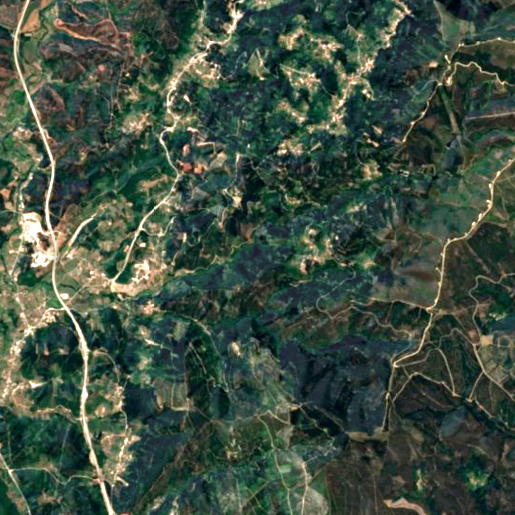 Cascata da Pedra da Ferida seen from above (Sentinel-2)