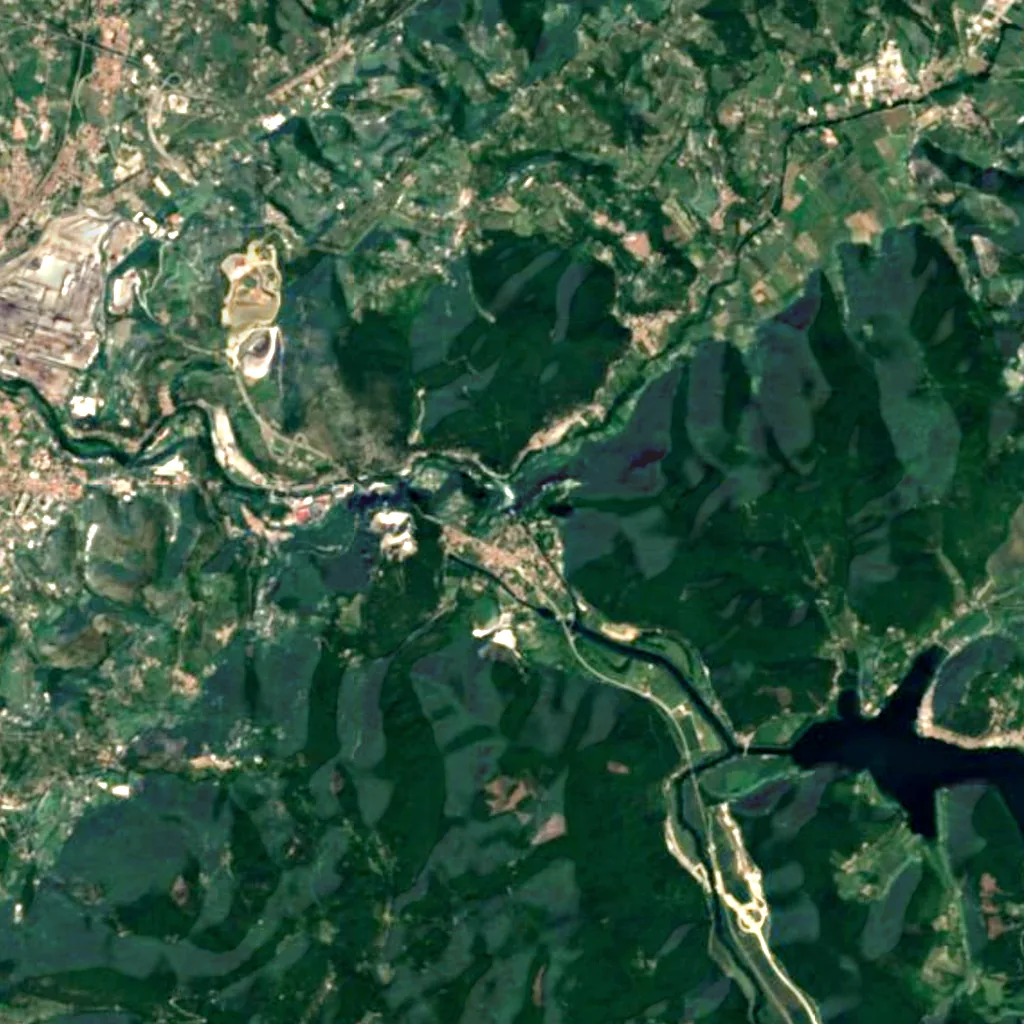 Cascata delle Marmore seen from above (Sentinel-2)