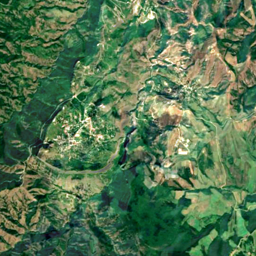 Çətir waterfall seen from above (Sentinel-2)