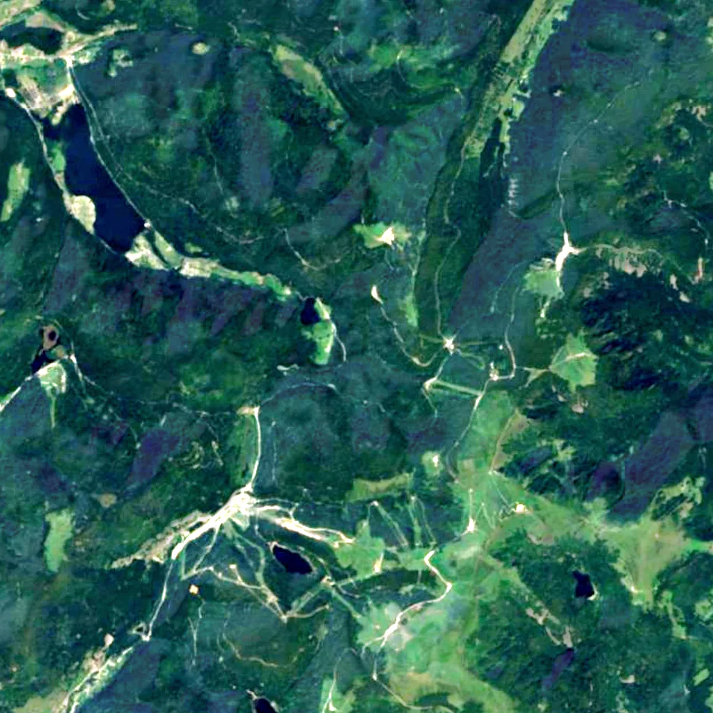 Charlemagne waterfall seen from above (Sentinel-2)