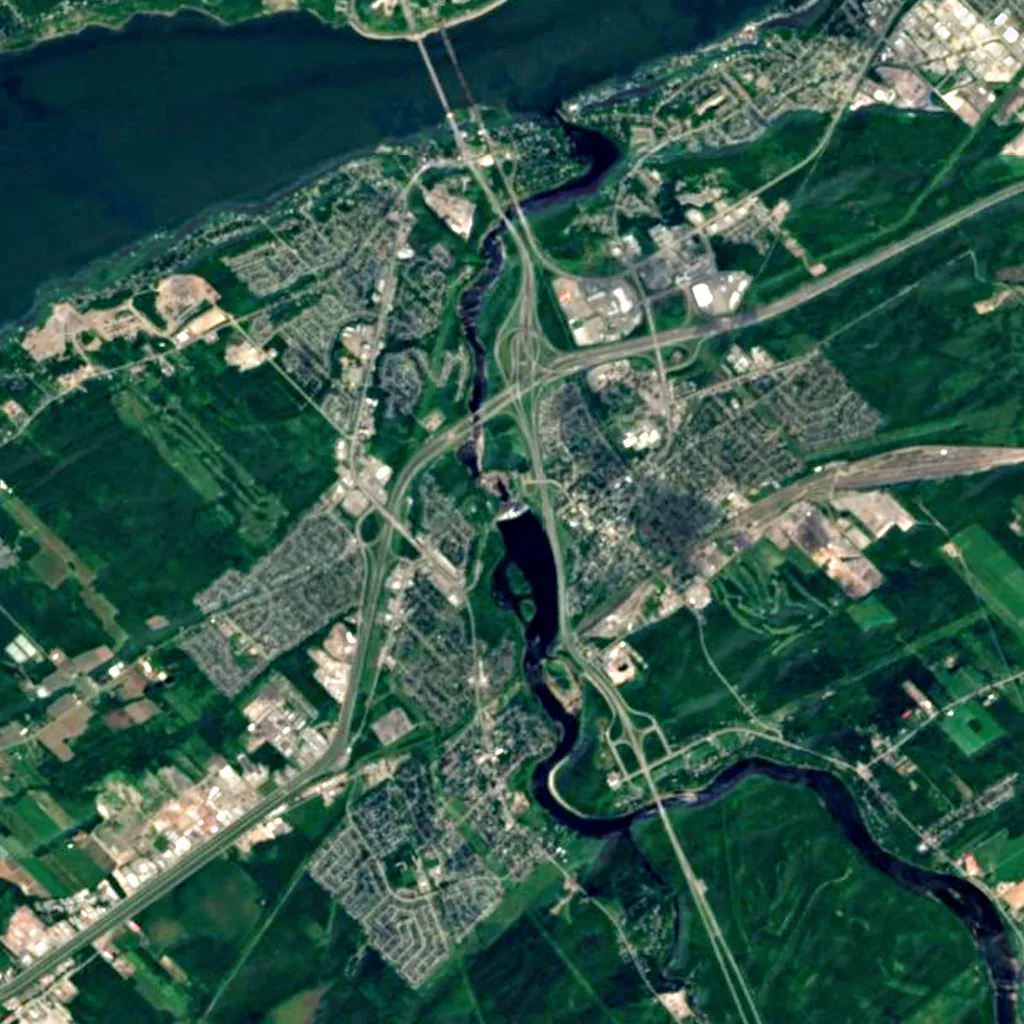 Chaudière Falls seen from above (Sentinel-2)