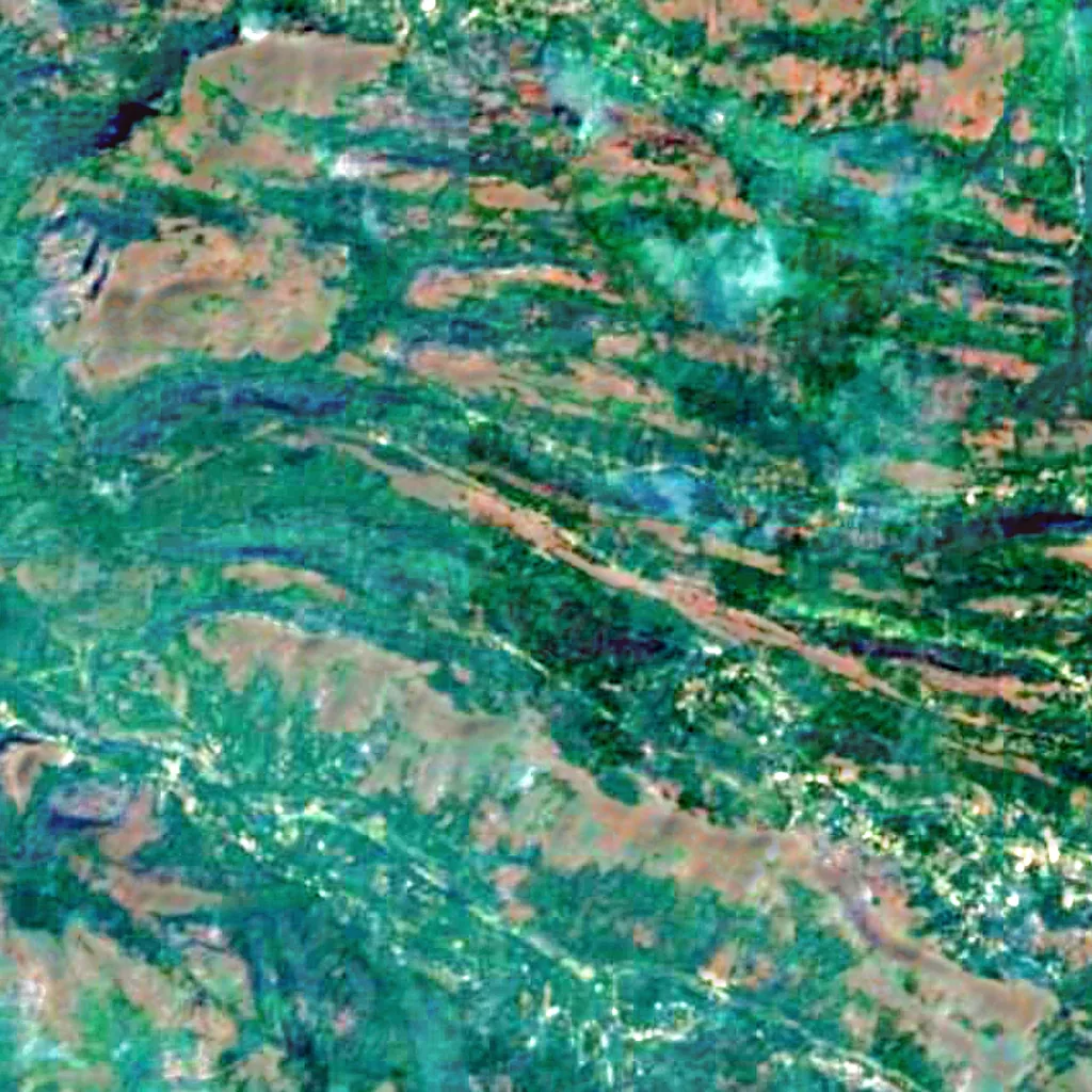 Cheeyappara Waterfalls seen from above (Sentinel-2)
