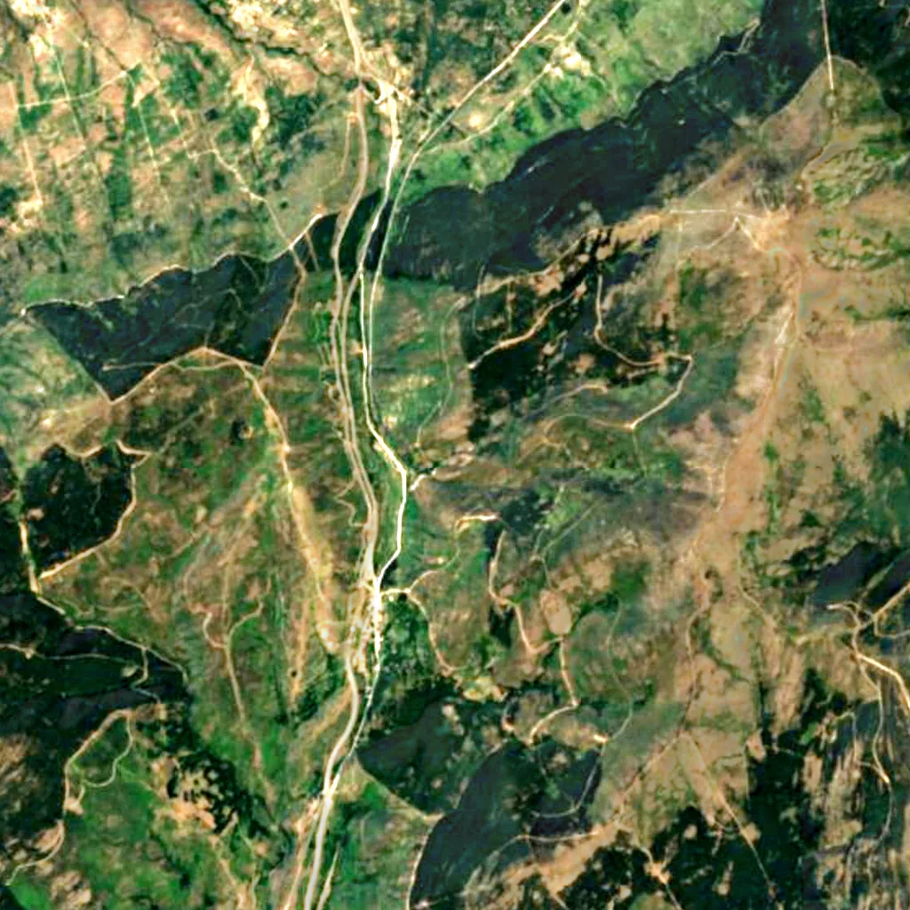 Chorrera de los Litueros seen from above (Sentinel-2)