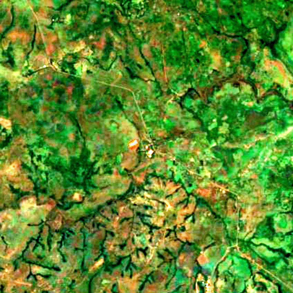 Chute de la Vina seen from above (Sentinel-2)