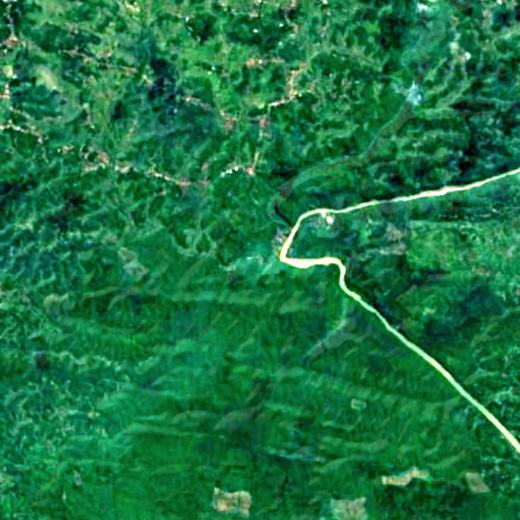 Cikaso waterfall seen from above (Sentinel-2)