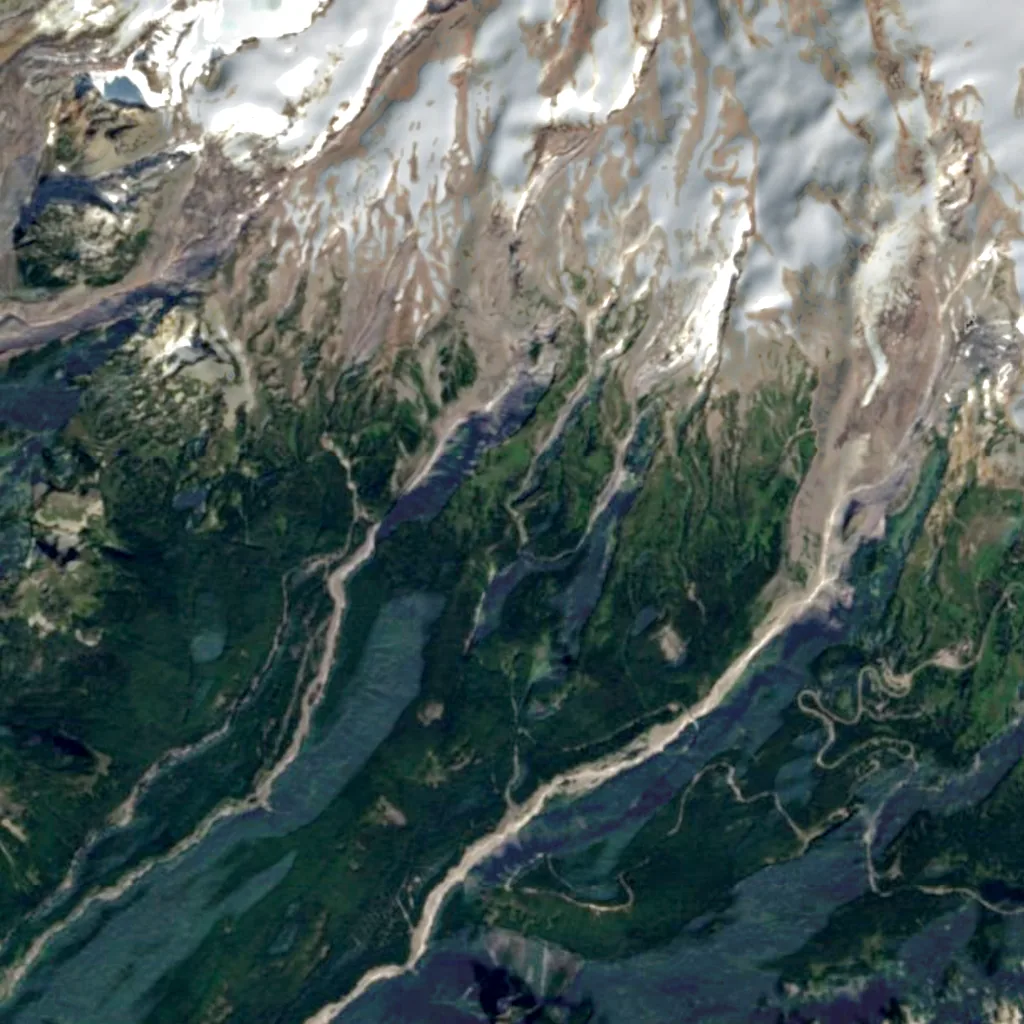 Comet Falls seen from above (Sentinel-2)