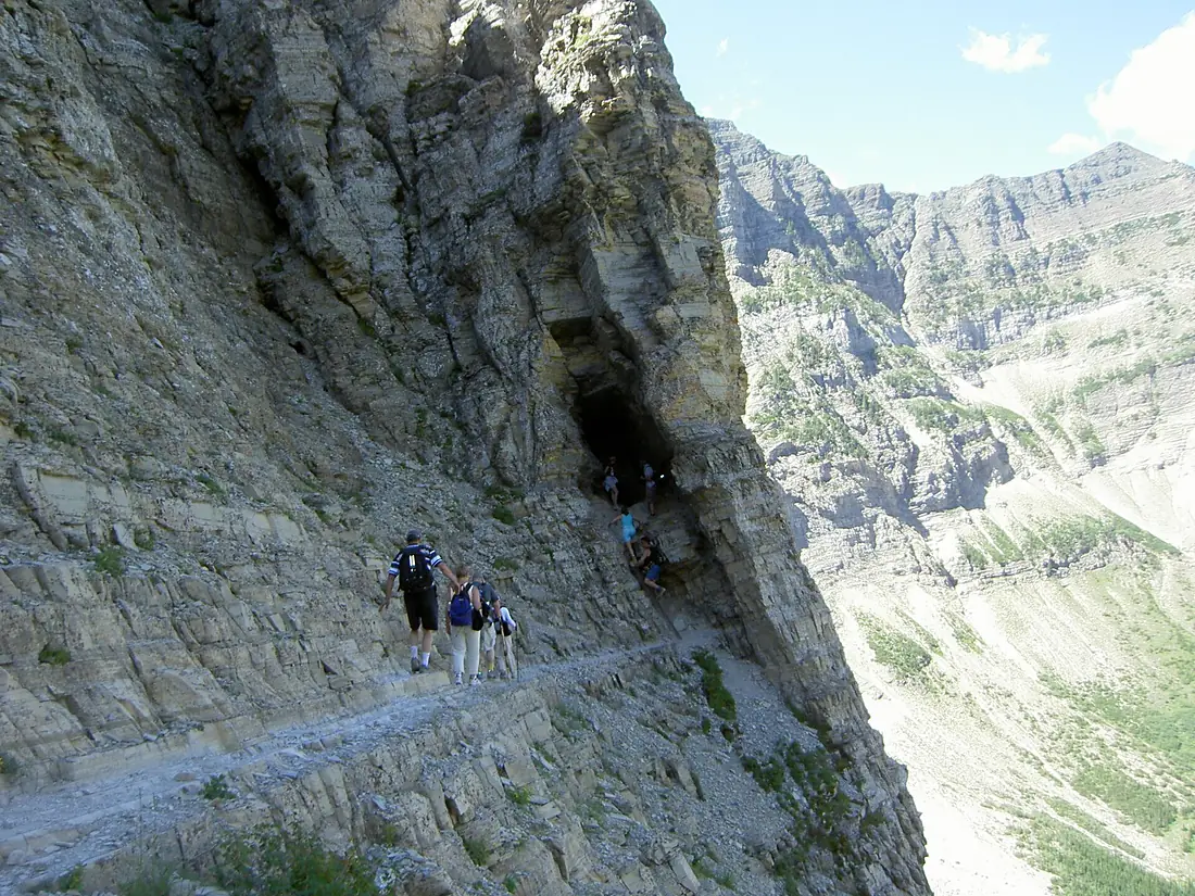 Tunnel on Crypt Lake Trail - panoramio