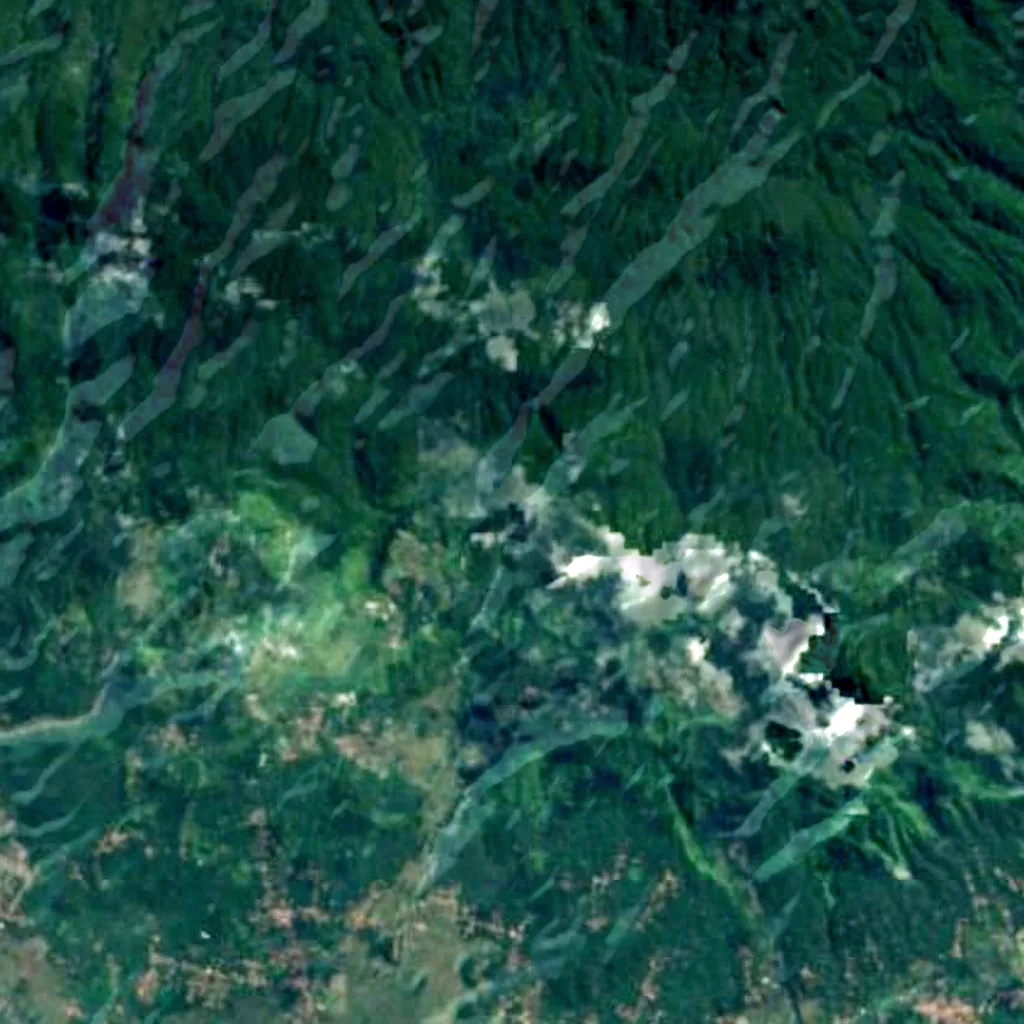 Curug Cipendok seen from above (Sentinel-2)