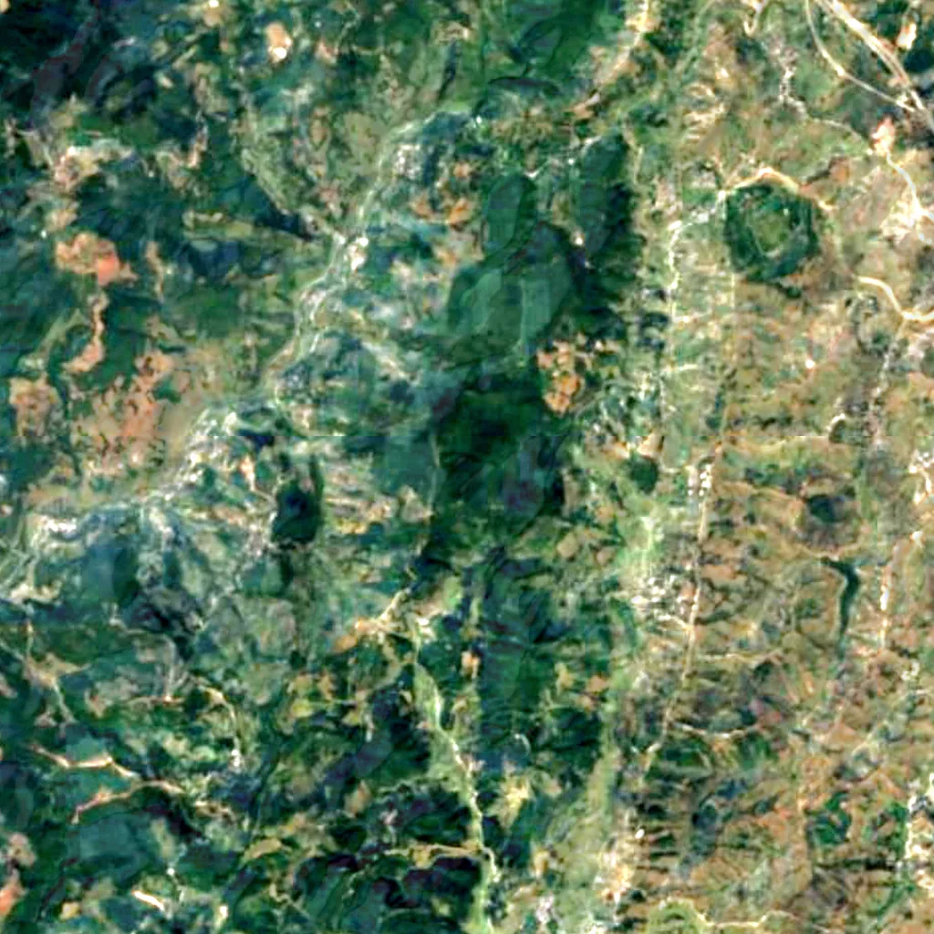 Dadieshui Waterfall seen from above (Sentinel-2)